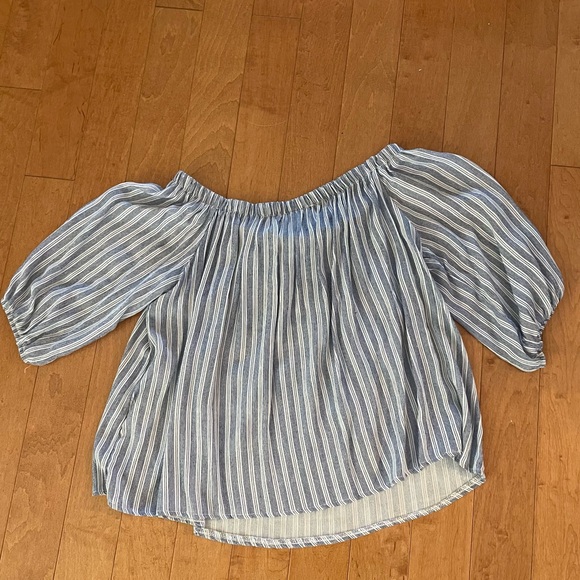 Polly & Esther Blue Striped Blouse - Picture 2 of 2